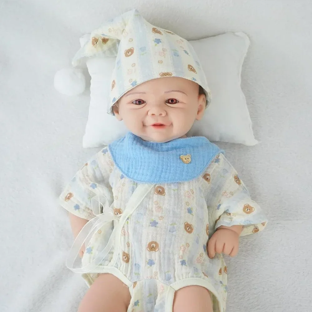 16.93Inch Full Silicone Reborn Baby Doll ivory Angelic Face Toddler Boy Doll